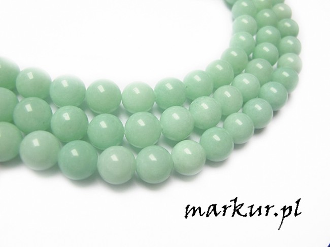 Jadeit miętowy kula 12 mm sznur (1)