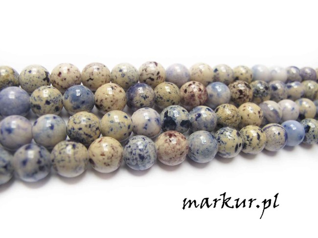 Jaspis river stone niebieski kula  6 mm sznur (1)