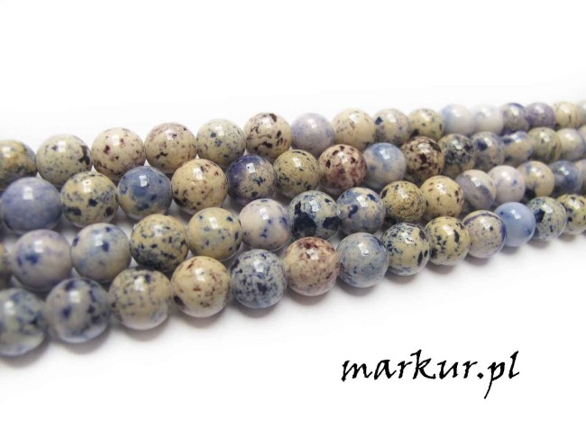 Jaspis river stone niebieski kula  6 mm sznur (2)