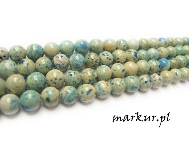 Jaspis river stone turkusowy kula  6 mm sznur (2)