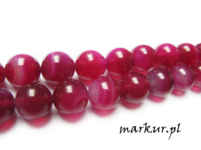 Agat fuksja kula 12 mm sznur (1)