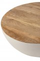 Stół Okrągły Drewno Mango / Żelazo Naturalny / Biały Mały (70x70x31cm)