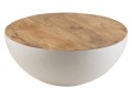Stół Okrągły Drewno Mango / Żelazo Naturalny / Biały Duży (90x90x38cm)