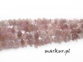 Kwarc różowy Madagaskar sieczka bez ostrych krawędzi  5 - 8 mm sznur 38 cm