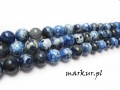 Agat ceramiczny niebiesko_popielaty kula  8 mm sznur