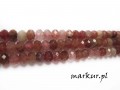 Kwarc rubinowy fasetka oponka 5/8 mm sznur