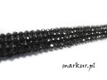 Cyrkon czarny fasetka kula  2 mm sznur