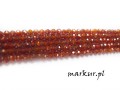 Cyrkon rudy fasetka kula  3 mm sznur