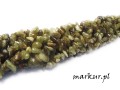Granat zielony sieczka drobna  4 - 8 mm sznur 80 cm