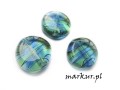 Koraliki szklane niebiesko_zielone moneta 20 mm 
