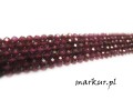 Granat purpurowy fasetka kula  3 mm sznur