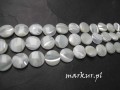 Macica perłowa biała moneta 12 mm sznur