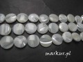 Macica perłowa biała moneta 12 mm sznur
