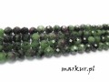 Ruby zoisite fasetka kula  8 mm sznur