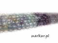 Fluoryt tęczowy cieniowany fasetka kostka  4 mm sznur