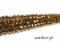 Koraliki szklane złote fasetka kula  4 mm sznur