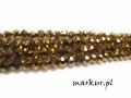 Koraliki szklane złote fasetka kula  4 mm sznur
