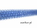Koraliki szklane niebieskie fasetka kula  4 mm sznur