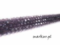 Koraliki szklane AB ametystowe fasetka kula  4 mm sznur