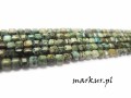 Turkus afrykański naturalny fasetka kostka  2 mm sznur
