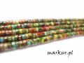 Jaspis impresja mix kolorów talarek 2/4 mm sznur