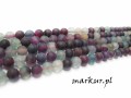 Agat ametystowo_błękitny matrix trawiony kula  6 mm sznur