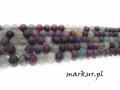 Agat ametystowo_błękitny matrix trawiony kula  6 mm sznur