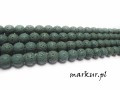 Lawa wulkaniczna szmaragdowa kula  4 mm sznur