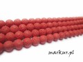 Lawa wulkaniczna czerwona kula  4 mm sznur