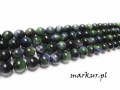 Tygrysie oko niebiesko zielone kula  8 mm sznur