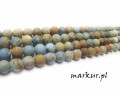 Jaspis impresja aqua trawiony kula  6 mm sznur