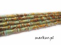 Jaspis impresja pomarańczowo turkusowy foliowany bambo 4/13 mm sznur