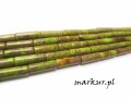 Jaspis impresja jasno_zielony pałeczki 4/13 mm sznur