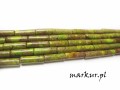 Jaspis impresja jasno_zielony pałeczki 4/13 mm sznur