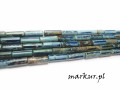 Jaspis impresja granatowo lazurowy pałeczka 4/13 mm sznur