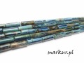 Jaspis impresja granatowo lazurowy pałeczka 4/13 mm sznur