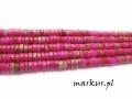Jaspis impresja różowy talarek 2/4 mm sznur