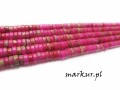 Jaspis impresja różowy talarek 2/4 mm sznur