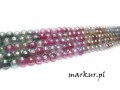 Agat mix kolorów platerowany fasetka moneta  4 mm sznur