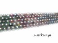 Agat mix kolorów platerowany fasetka moneta  4 mm sznur