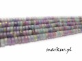 Jadeit błękitno fuksjowy talarek 2/4 mm sznur