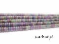 Jadeit błękitno fuksjowy talarek 2/4 mm sznur