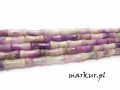 Jadeit kremowo fuksjowy bambo 4/13 mm sznur