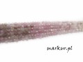 mini: Turmalin purpurowy cieniowany fasetka kula  2 mm sznur (1)
