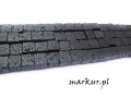 mini: Lawa wulkaniczna czarna kostka  6 mm sznur (1)