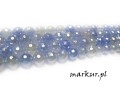 mini: Agat lazurowy platerowany fasetka kula  8 mm sznur (1)