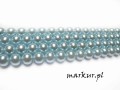 mini: Muszla lakierowana błękitna kula  8 mm sznur (2)