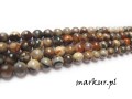 mini: Agat brązowo czarno beżowy kula  6 mm sznur (1)