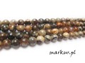 mini: Agat brązowo czarno beżowy kula  6 mm sznur (2)