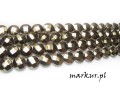 mini: Hematyt kolor pirytu fasetka moneta 10 mm sznur (1)